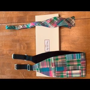 High Cotton madras bow tie and cummerbund set